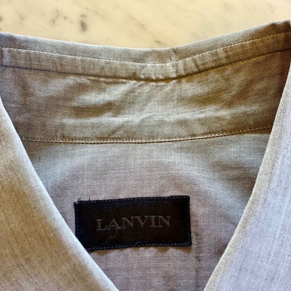 Lanvin 3/4 button down with contract tuxedo detail - Picture 4 of 4